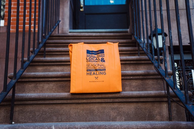 Cooler bag on steps