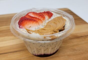 Overnight Oats - Peanut Butter, Mixed Berry Compote, Strawberries