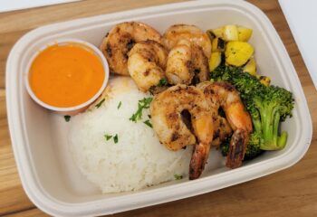 Seafood - Pan Seared Shrimp w/ Creamy Roasted Red Pepper Sauce